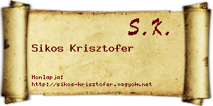 Sikos Krisztofer névjegykártya